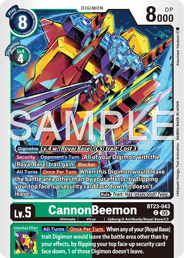 Digimon Card Game Sammelkarte BT23-043 CannonBeemon