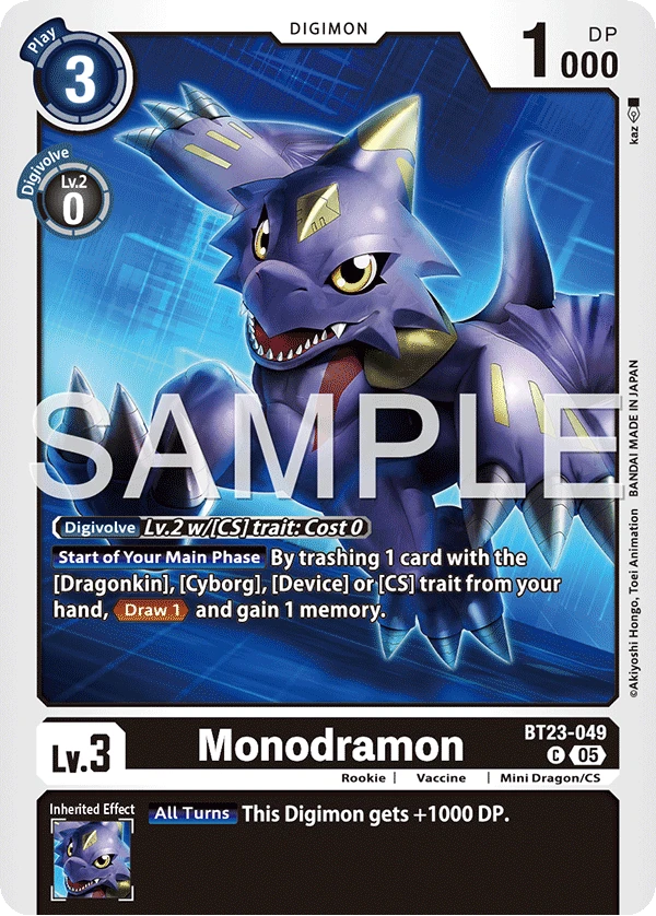 Digimon Card Game Sammelkarte BT23-049 Monodramon