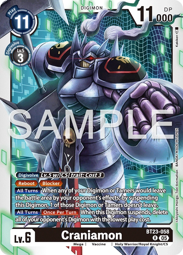 Digimon Card Game Sammelkarte BT23-058 Craniamon