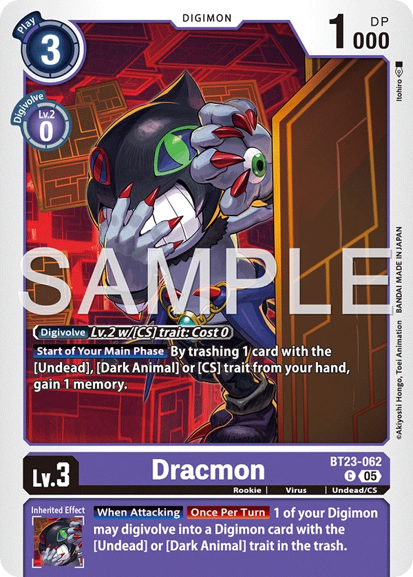 Digimon Card Game Sammelkarte BT23-062 Dracmon