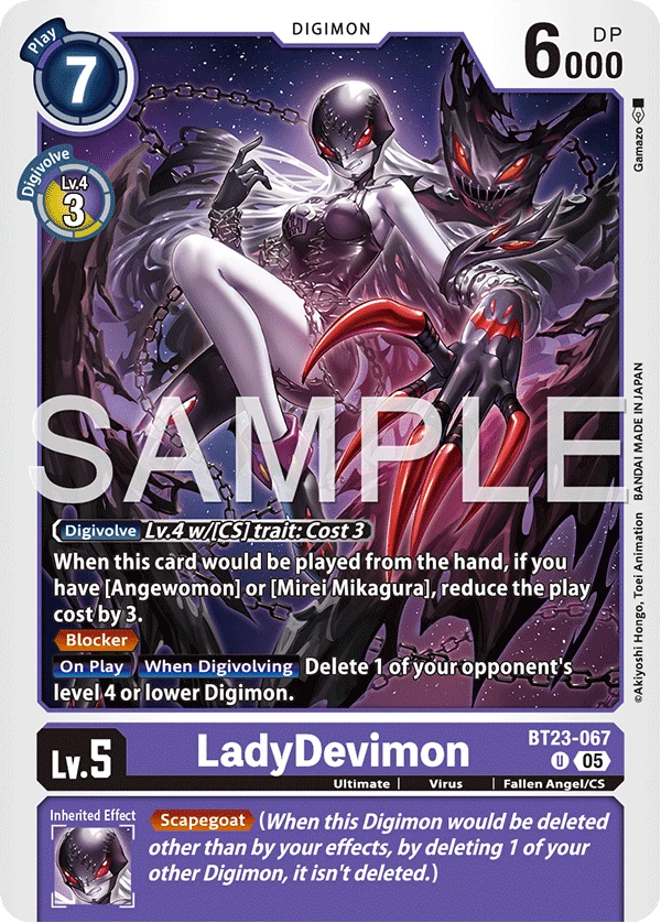 Digimon Card Game Sammelkarte BT23-067 LadyDevimon