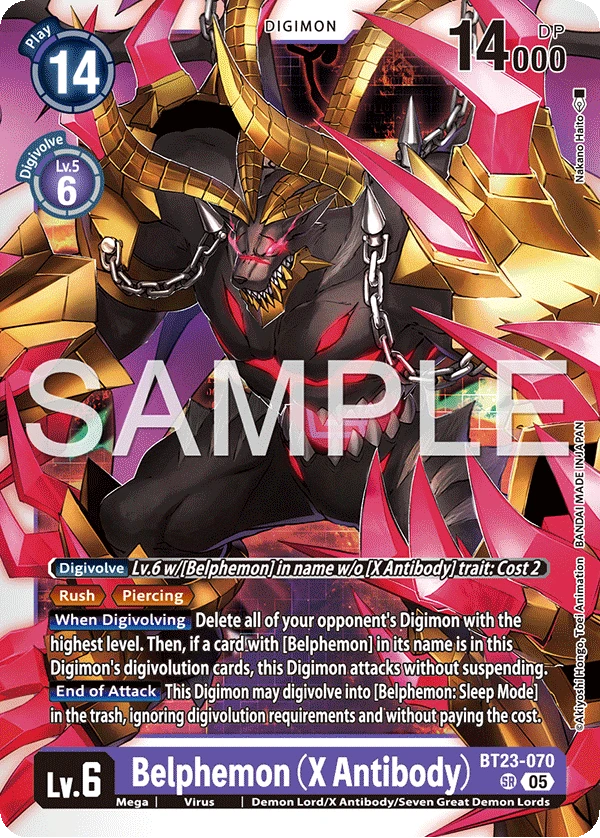 Digimon Card Game Sammelkarte BT23-070 Belphemon (X Antibody)