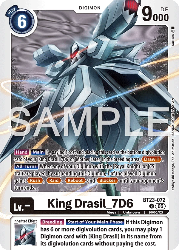 Digimon Card Game Sammelkarte BT23-072 King Drasil_7D6
