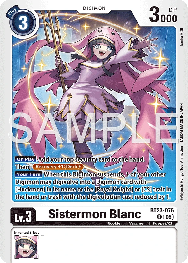 Digimon Card Game Sammelkarte BT23-076 Sistermon Blanc