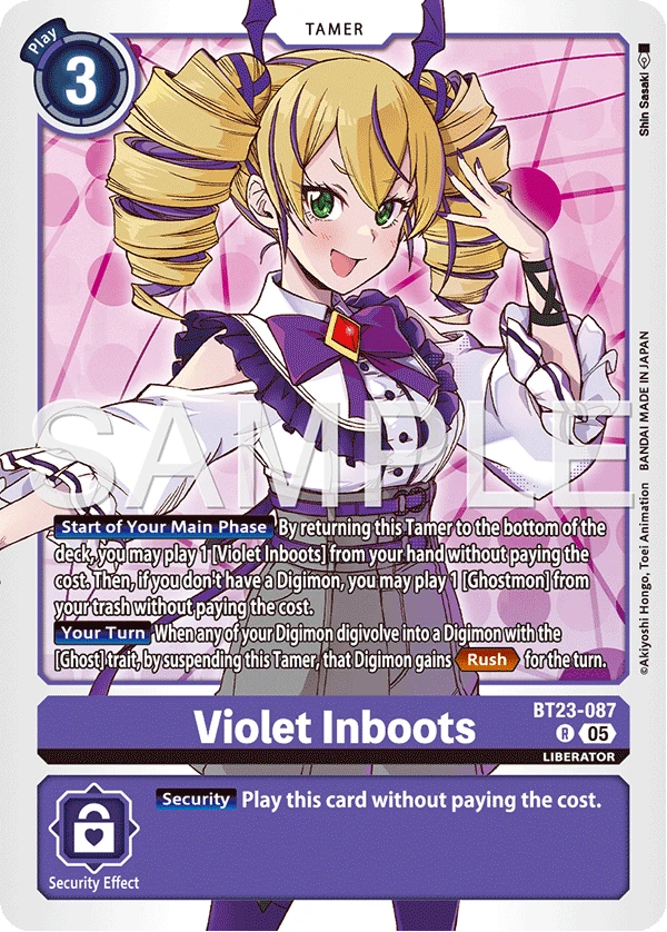 Digimon Card Game Sammelkarte BT23-087 Violet Inboots