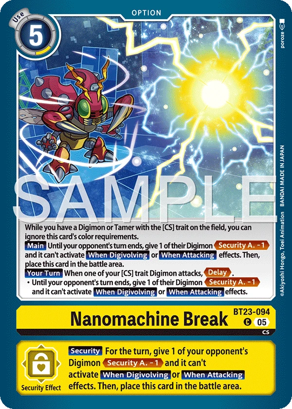 Digimon Card Game Sammelkarte BT23-094 Nanomachine Break
