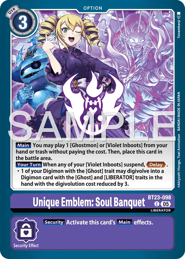 Digimon Card Game Sammelkarte BT23-098 Unique Emblem: Soul Banquet