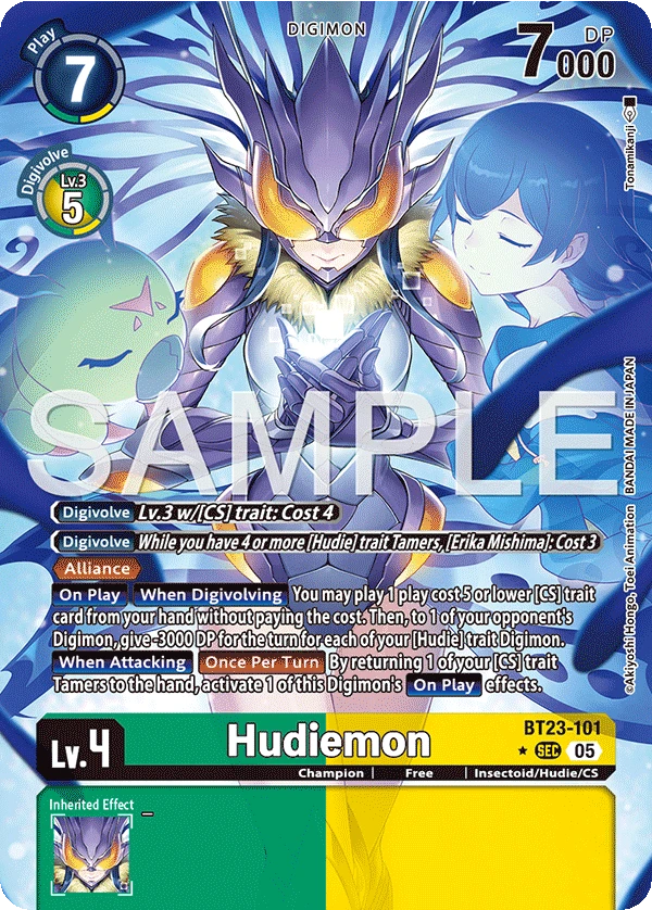 Digimon Card Game Sammelkarte BT23-101 Hudiemon alternatives Artwork 1