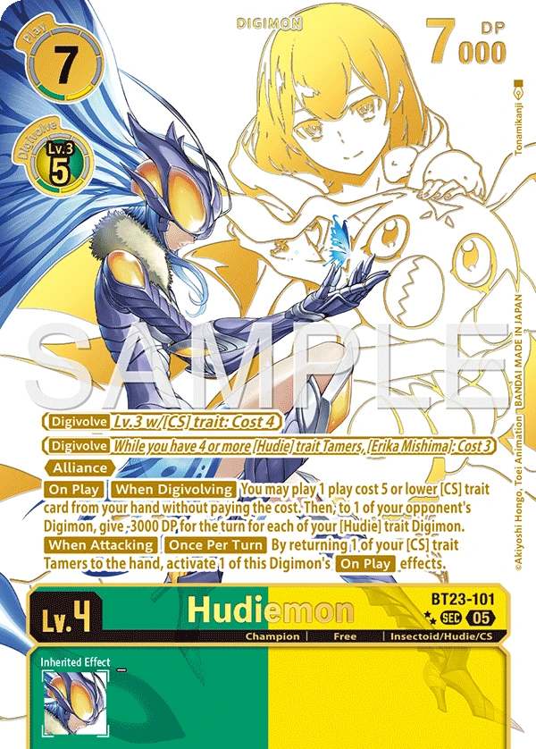 Digimon Card Game Sammelkarte BT23-101 Hudiemon alternatives Artwork 2