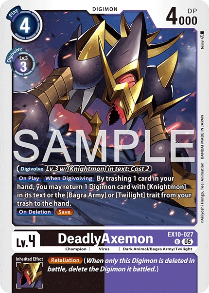 Digimon Card Game Sammelkarte EX10-027 DeadlyAxemon