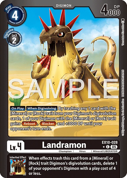 Digimon Card Game Sammelkarte EX10-028 Landramon alternatives Artwork 1