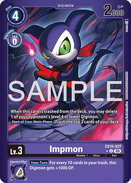 Digimon Card Game Sammelkarte EX10-037 Impmon alternatives Artwork 1