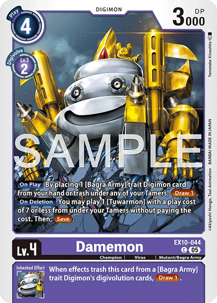 Digimon Card Game Sammelkarte EX10-044 Damemon