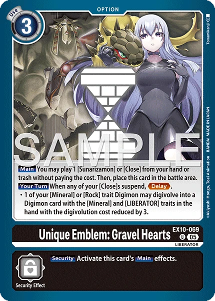 Digimon Card Game Sammelkarte EX10-069 Unique Emblem: Gravel Hearts