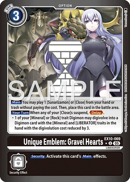 Digimon Card Game Sammelkarte EX10-069 Unique Emblem: Gravel Hearts alternatives Artwork 1