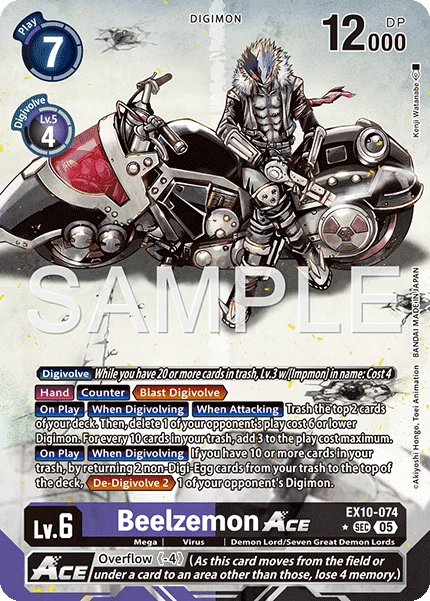 Digimon Card Game Sammelkarte EX10-074 Beelzemon ACE alternatives Artwork 1