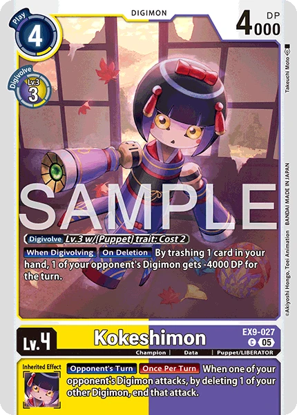 Digimon Card Game Sammelkarte EX9-027 Kokeshimon
