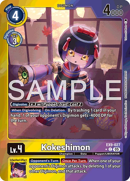 Digimon Card Game Sammelkarte EX9-027 Kokeshimon alternatives Artwork 1