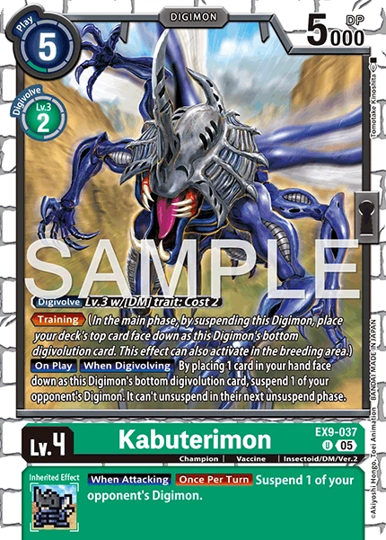 Digimon Card Game Sammelkarte EX9-037 Kabuterimon