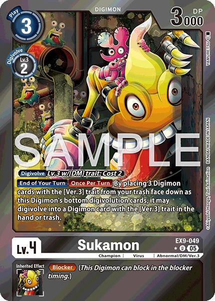 Digimon Card Game Sammelkarte EX9-049 Sukamon alternatives Artwork 1