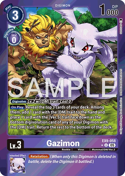 Digimon Card Game Sammelkarte EX9-058 Gazimon alternatives Artwork 1