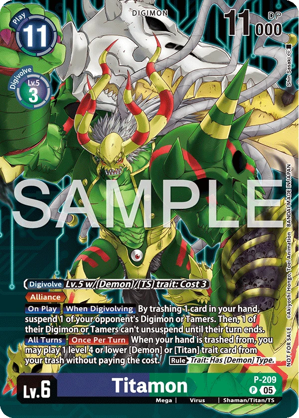Digimon Card Game Sammelkarte P-209 Titamon