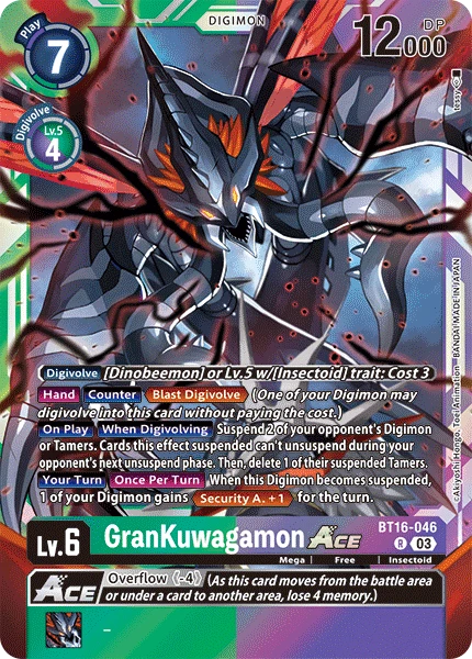 Digimon Card Game Sammelkarte BT16-046 GranKuwagamon ACE