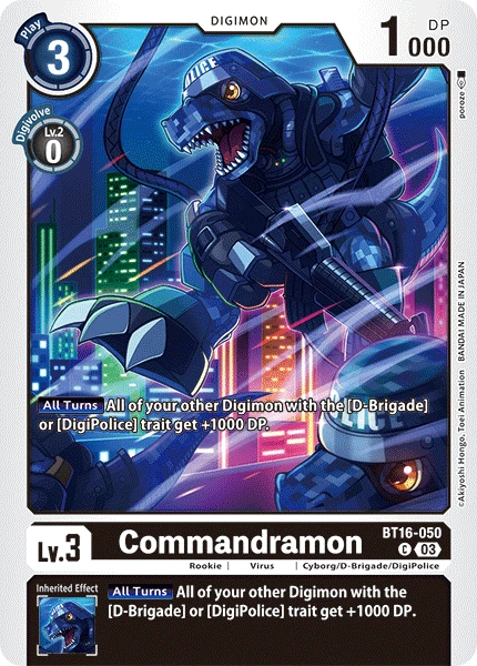 Digimon Card Game Sammelkarte BT16-050 Commandramon