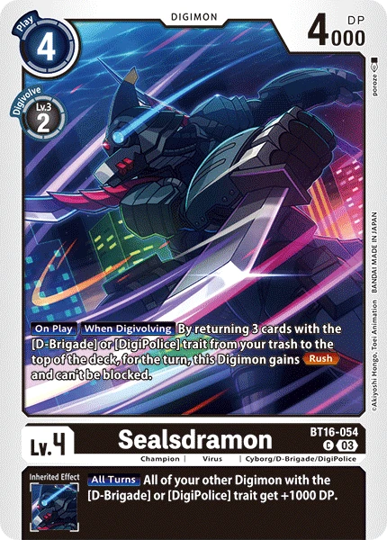 Digimon Card Game Sammelkarte BT16-054 Sealsdramon