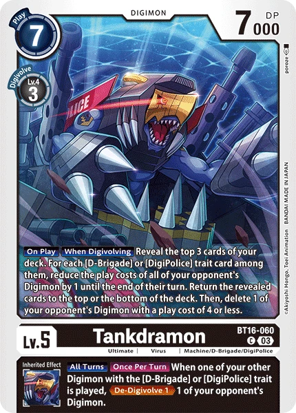 Digimon Card Game Sammelkarte BT16-060 Tankdramon