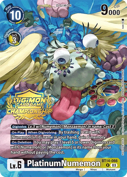 Digimon Card Game Sammelkarte BT14-066 PlatinumNumemon alternatives Artwork 1