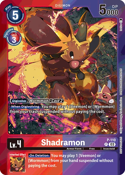Digimon Card Game Sammelkarte P-110 Shadramon alternatives Artwork 1