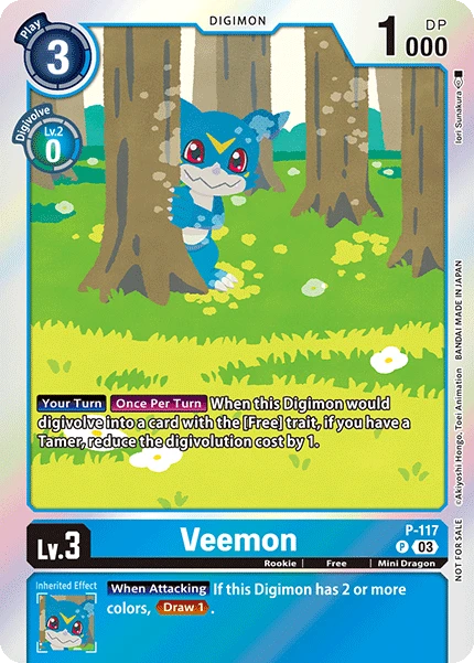 Digimon Card Game Sammelkarte P-117 Veemon alternatives Artwork 1