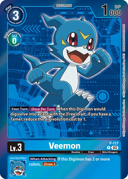 Digimon Card Game Sammelkarte P-117 Veemon alternatives Artwork 2