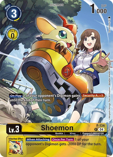 Digimon Card Game Sammelkarte P-134 Shoemon alternatives Artwork 1
