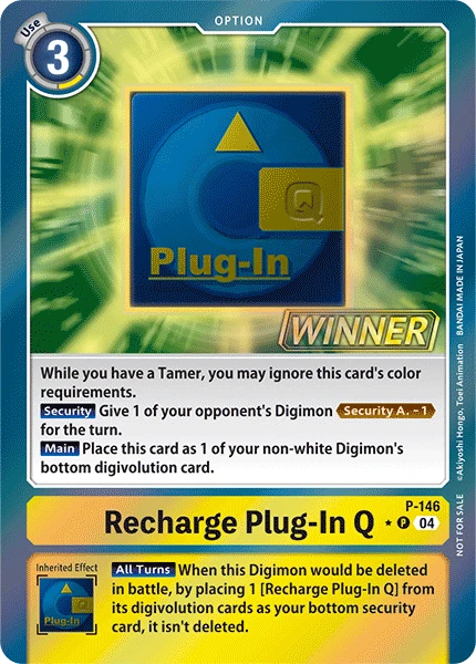 Digimon Card Game Sammelkarte P-146 Recharge Plug-In Q alternatives Artwork 1