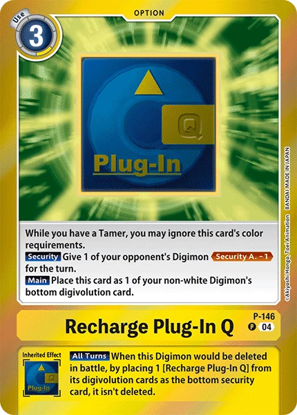 Digimon Card Game Sammelkarte P-146 Recharge Plug-In Q alternatives Artwork 2