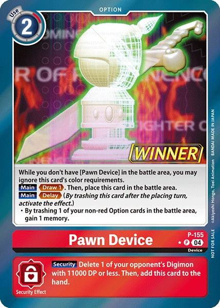 Digimon Card Game Sammelkarte P-155 Pawn Device alternatives Artwork 1