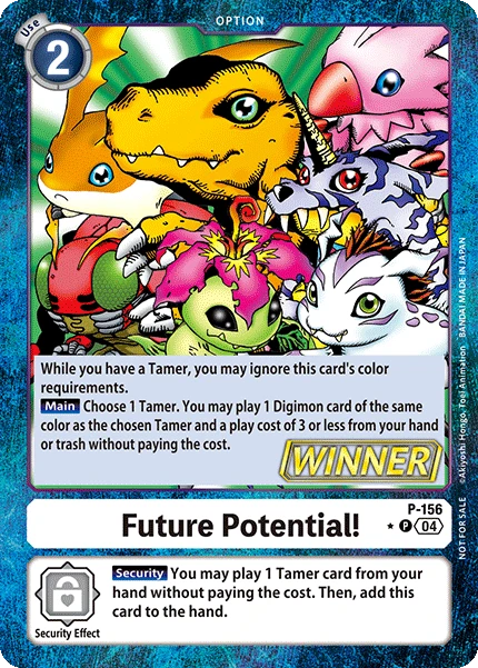 Digimon Card Game Sammelkarte P-156 Future Potential! alternatives Artwork 1
